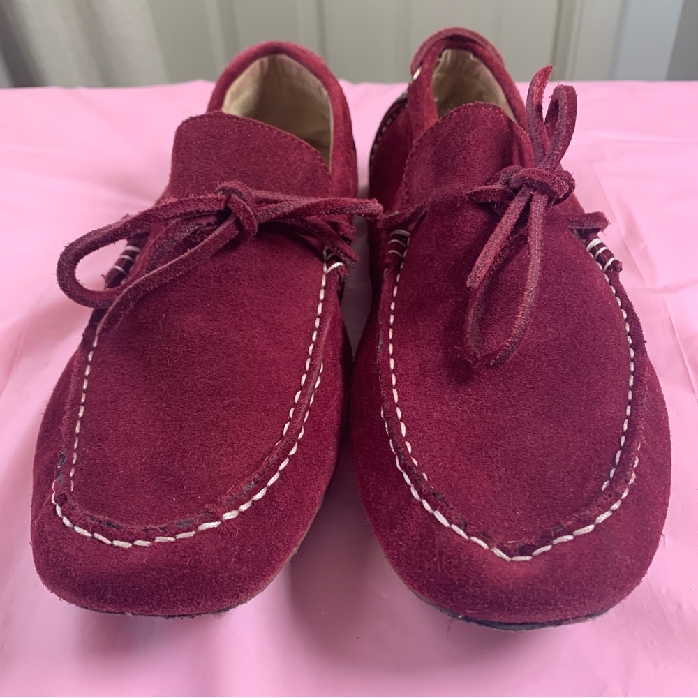 ALFANI Men’s red suede slip on loafers shoes Size 9.5